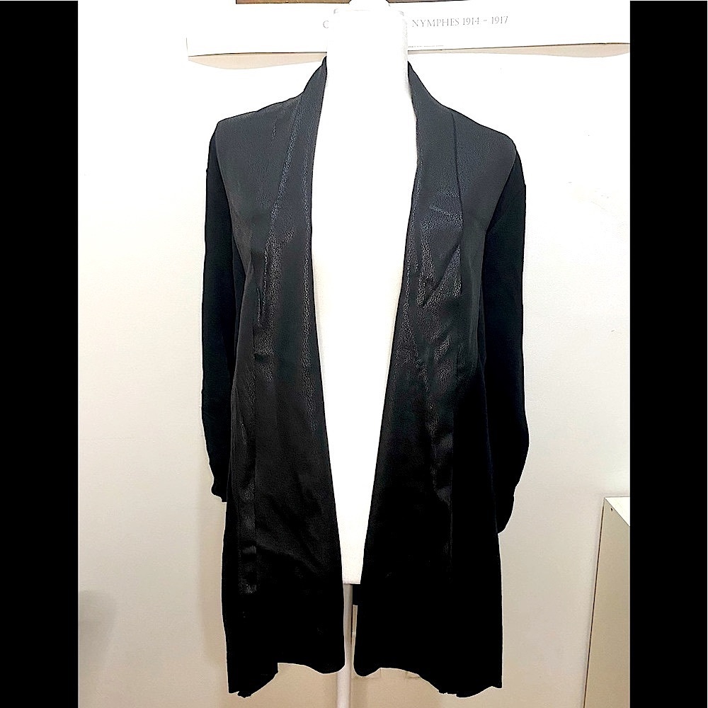NWOT Gorgeous, Drape Front Cardigan w/Faux Leather